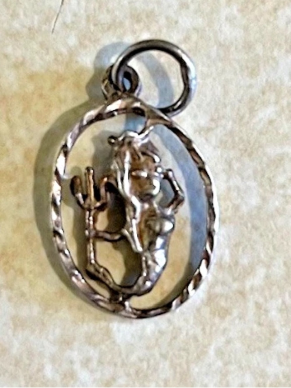 Vintage Sterling Silver Mermaid Charm 1 1/4” x 1”